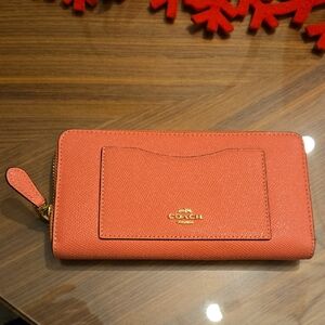 Coach Pink Zip-Around Wallet